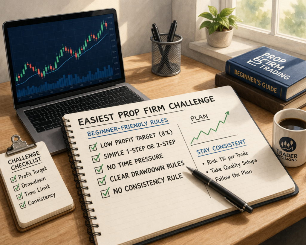 trader planning strategy to pass prop firm challenge